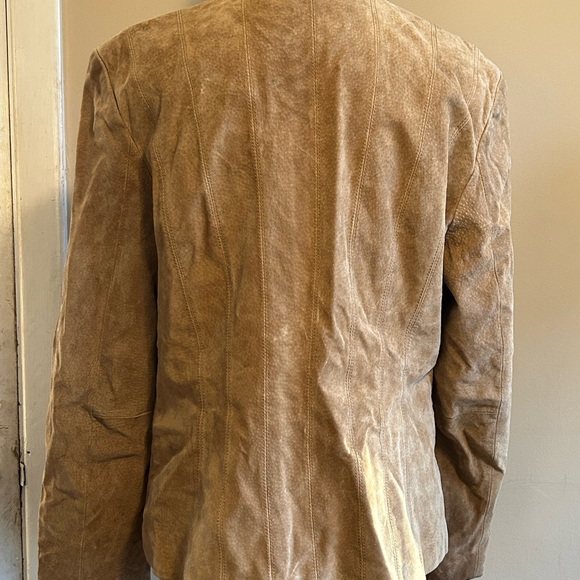 Mossimo women’s Brown Suede Leather Blazer – Size Large – Pre-Loved Tan - Picture 2 of 13